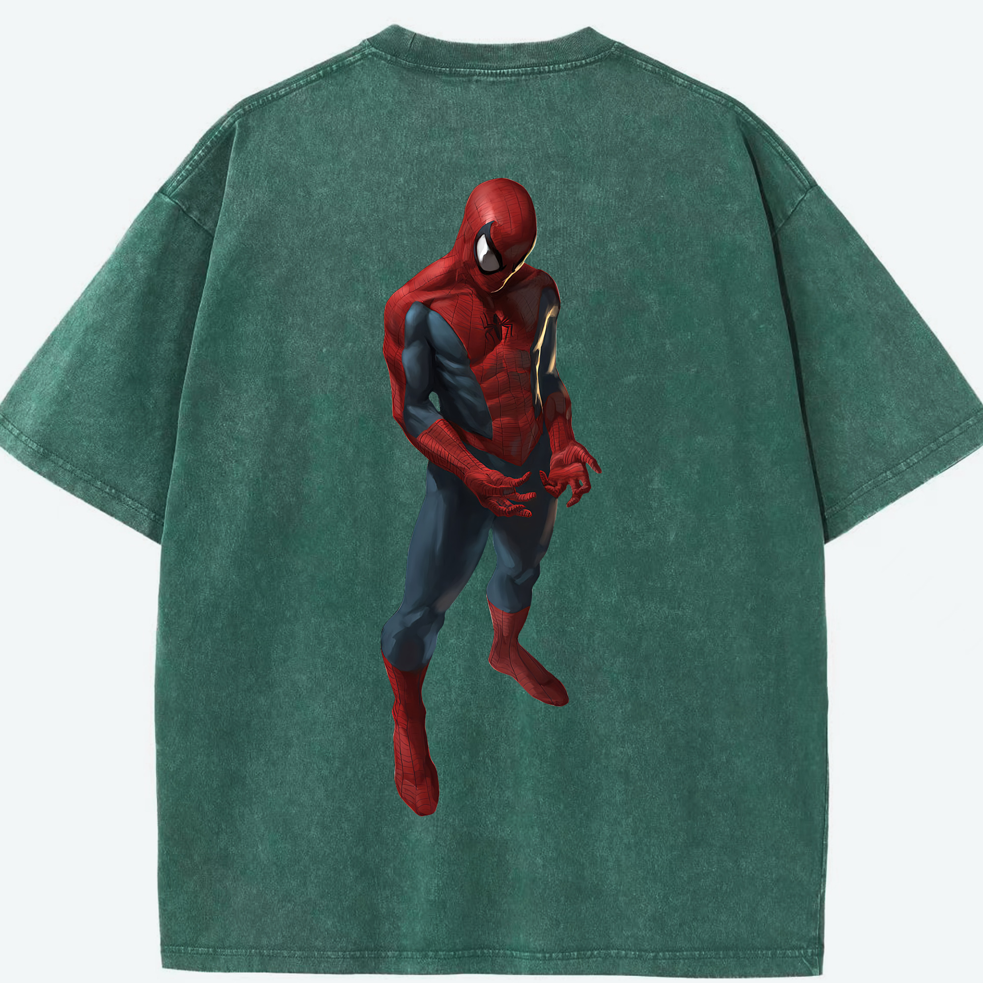 （画像用） Spider Man スパイダーマン 綿100% ヴィンテージ風 半袖Tシャツ（背面プリント）